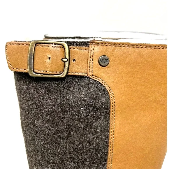 UGG Janina Chestnut Leather Waterproof Riding Boots - Size 6.5 - New #1018472 - Picture 5 of 13